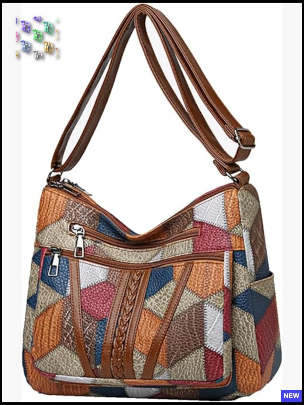 Tassel Crossbody Bag Faux Leather Boho Chic Purse Multi-Pocket Shoulder Bag